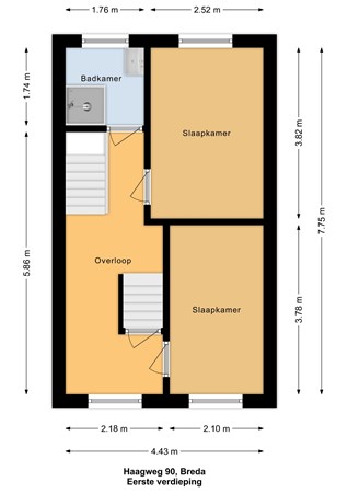 Floor plan - Haagweg 90, 4814 GG Breda 